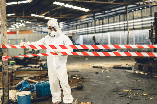 Professional Sewage Cleanup technician working in Blairstown, NJ